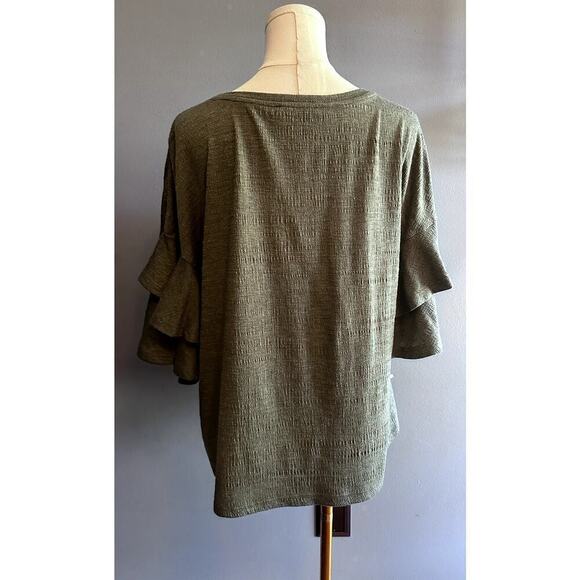 Cable & Gauge Blouse Size MEDIUM Olive green - Picture 3 of 9
